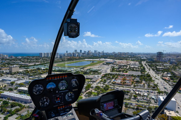 Helicopter Tour around Hard Rock Guitar, Cities, and Beaches