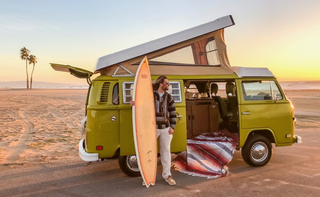 Malibu Beach Surf Tour in a Vintage VW Van