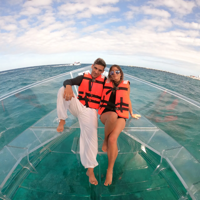 Clear Boat Ride in Isla Mujeres