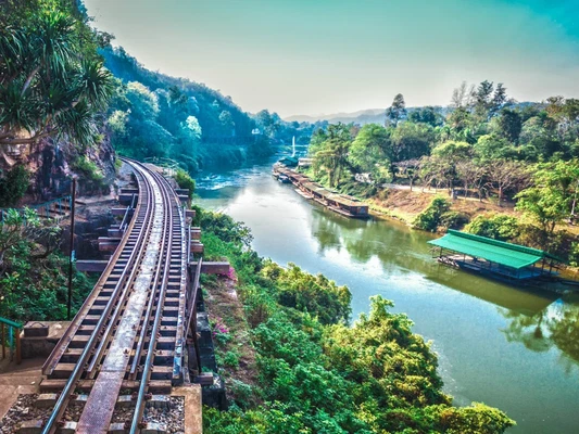 Private Erawan National Park Tour with Waterfall and River Kwai