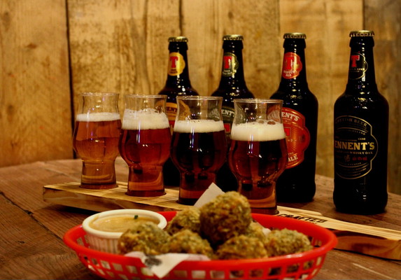 Beer Flight with a Haggis Taster at Van Winkle