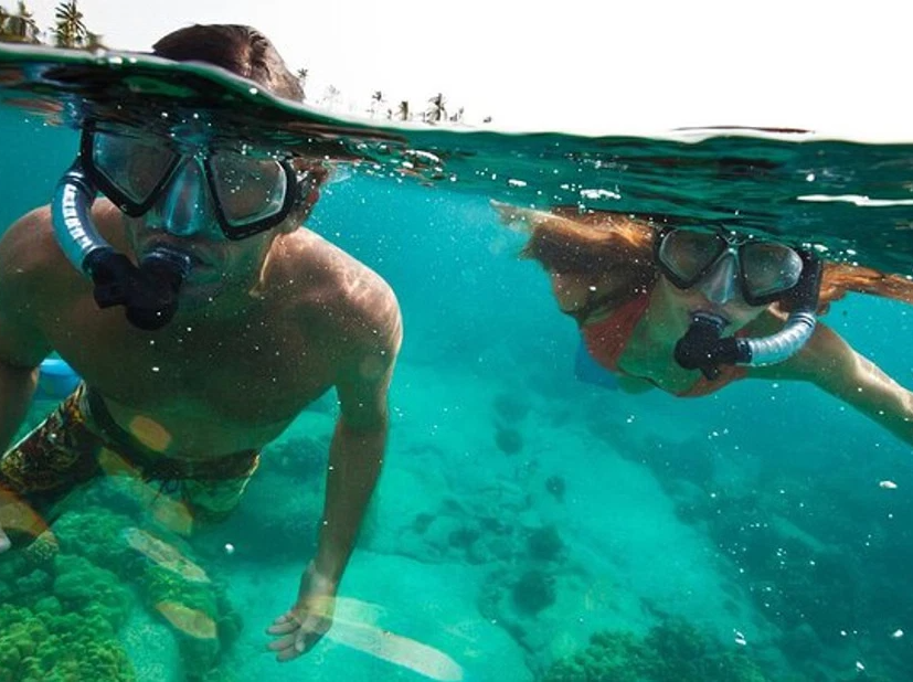 Snorkeling in front of Mayan Ruins